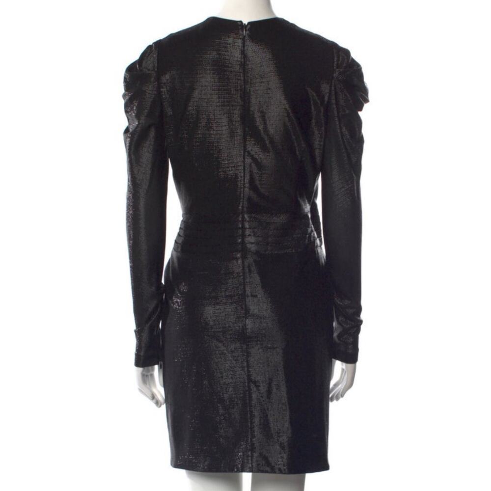 Jonathan Simkhai Black Metallic Slinky V Neck Belted Wrap Dress S $575 - Picture 8 of 12